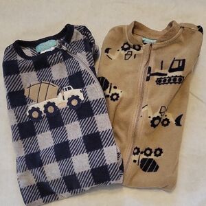 Two fleece footed footies/sleepers